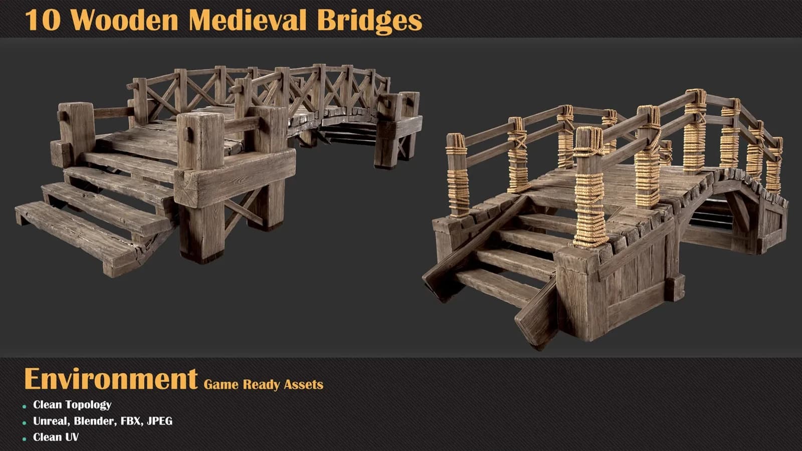 10 Wooden Medieval Bridges — preview 3