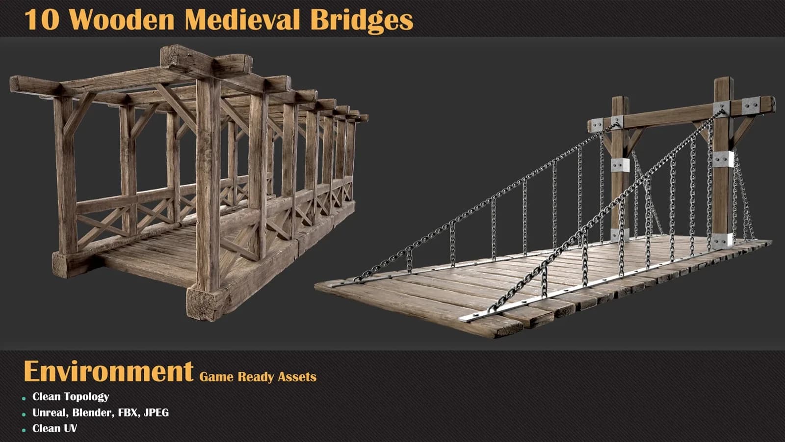 10 Wooden Medieval Bridges — preview 4
