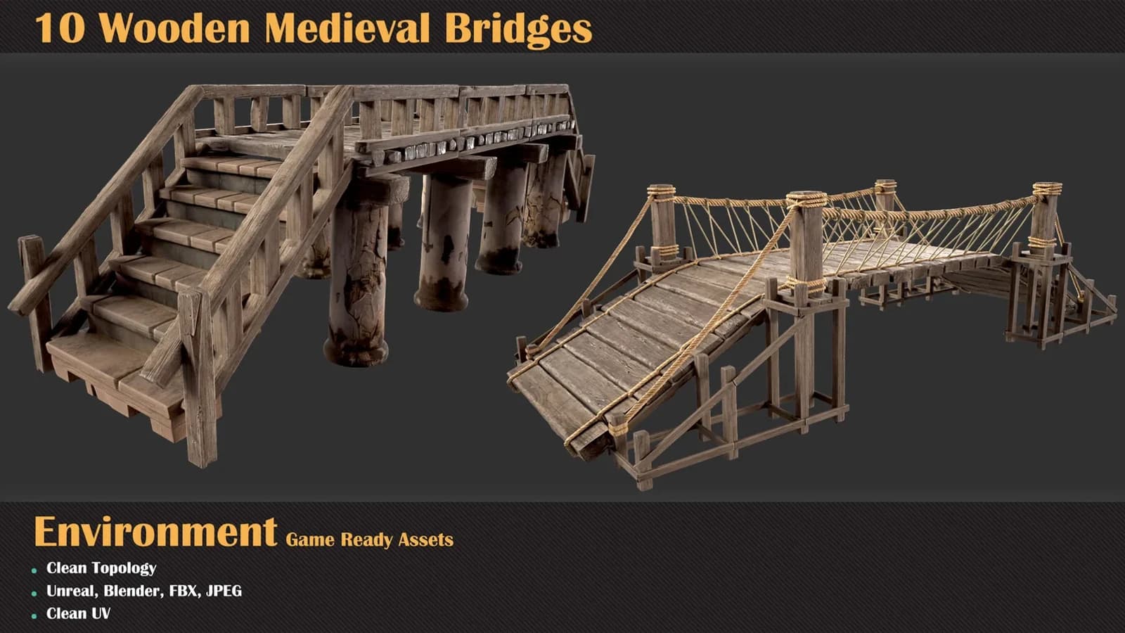 10 Wooden Medieval Bridges — preview 5