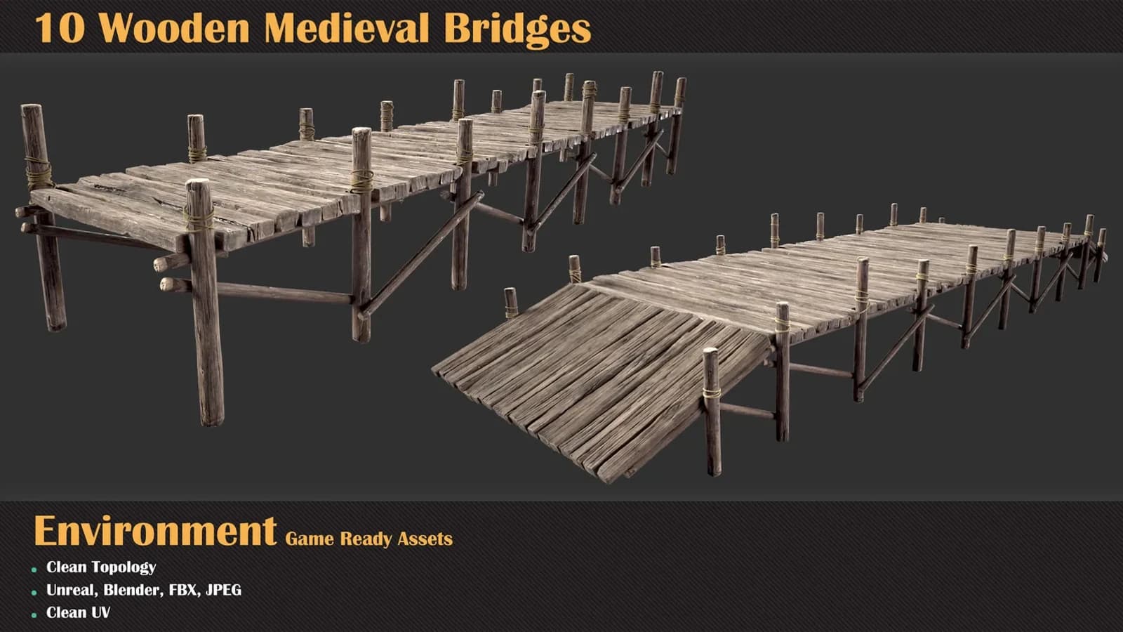 10 Wooden Medieval Bridges — preview 6