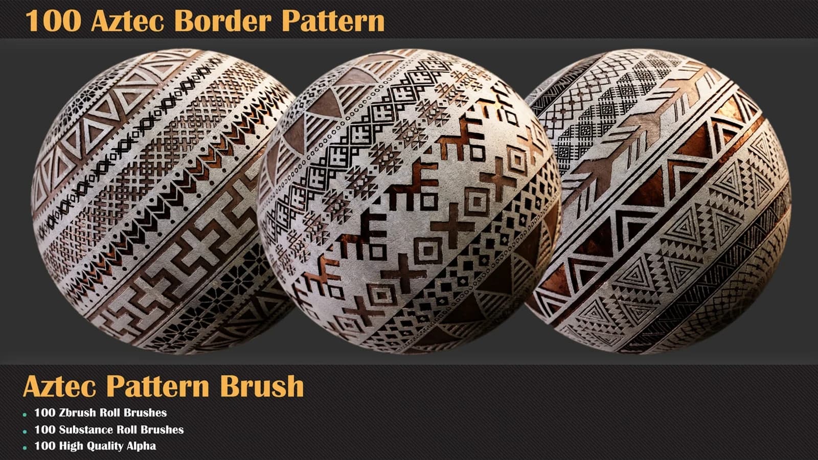 100 Aztec Border Pattern and Brush — preview 2