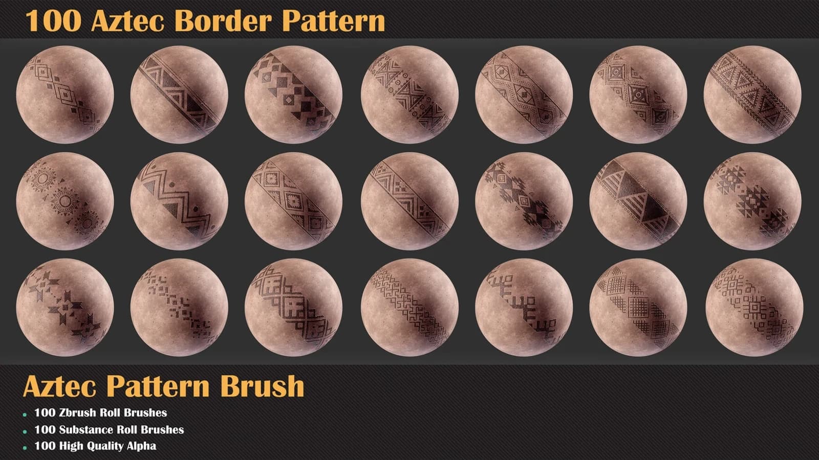 100 Aztec Border Pattern and Brush — preview 3