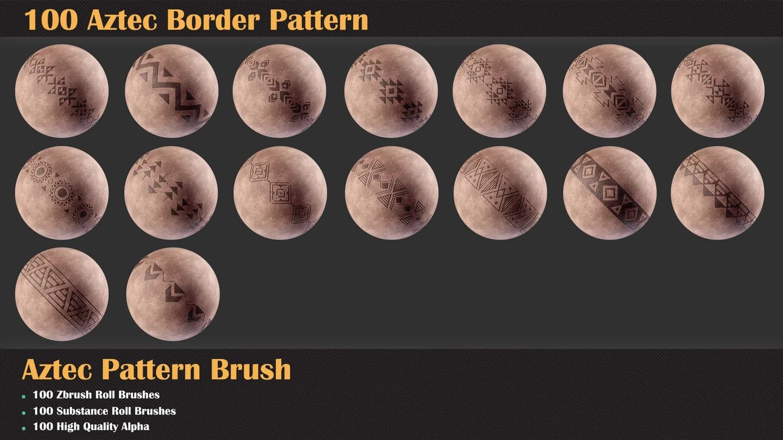 100 Aztec Border Pattern and Brush — preview 7