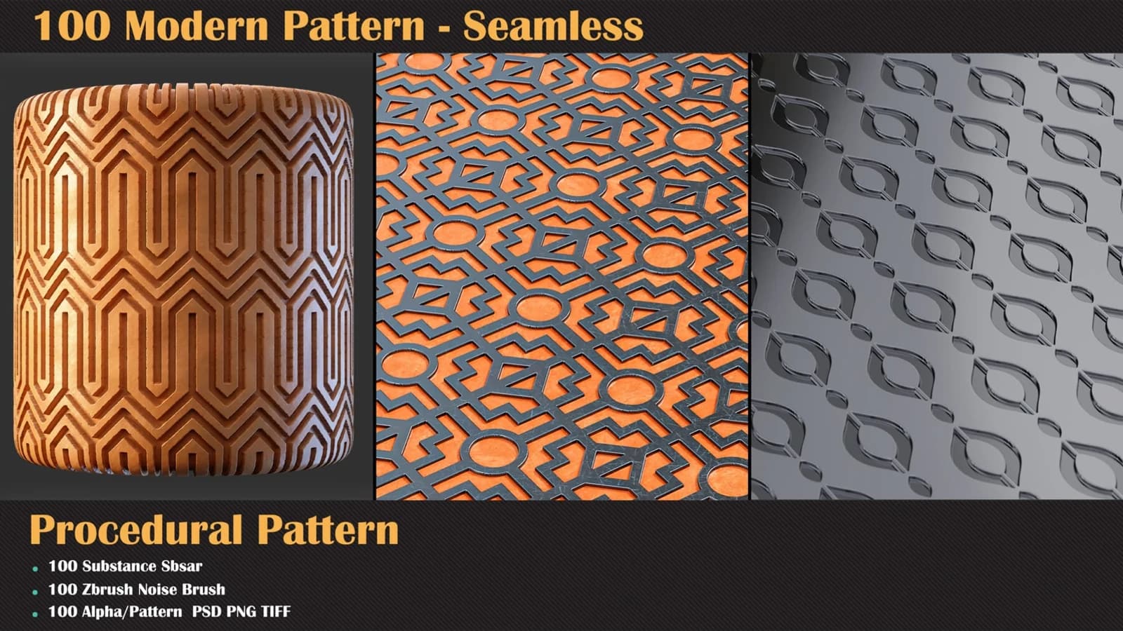 100 Modern Seamless Pattern and Brush