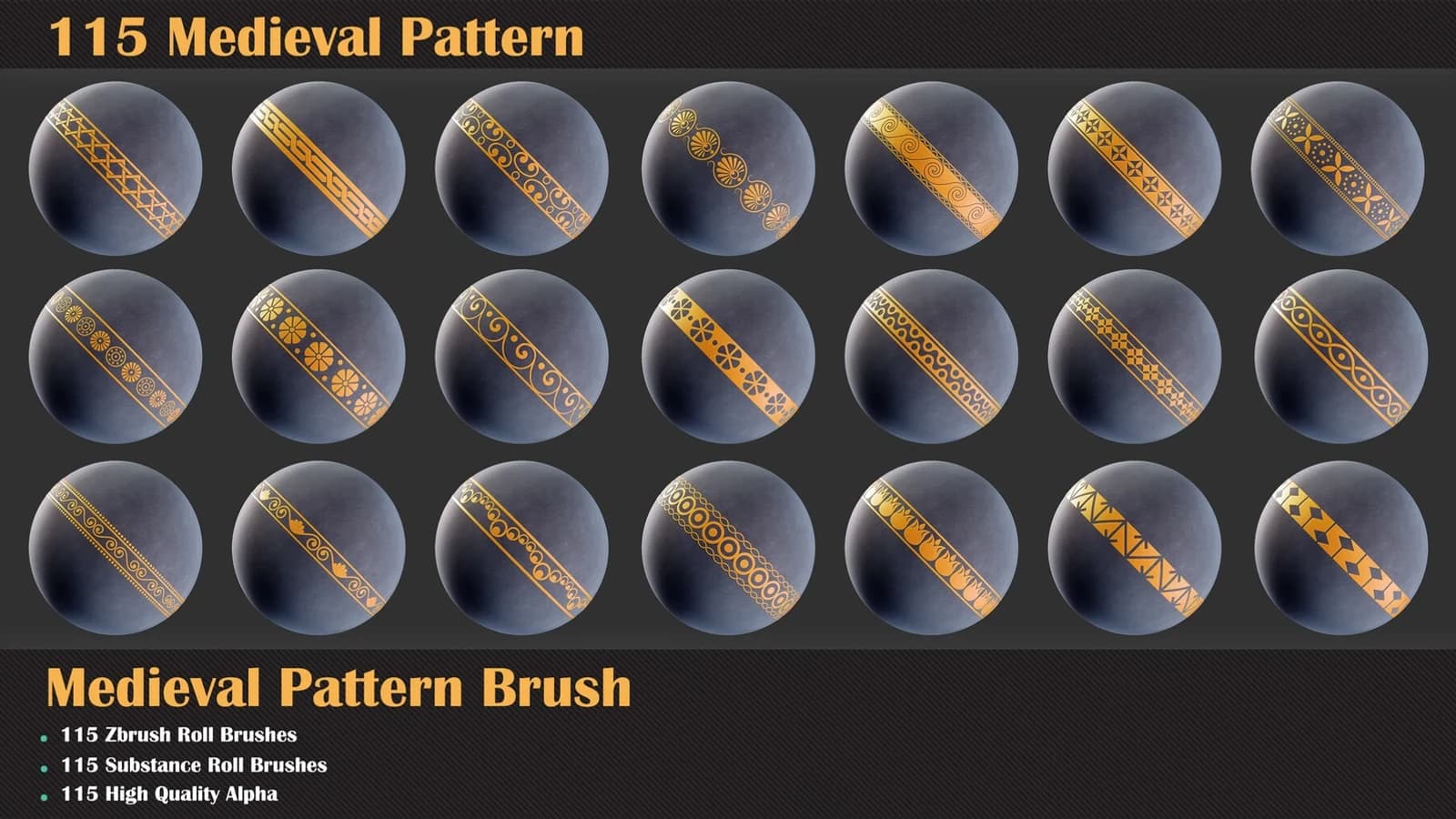 115 Medieval Pattern Brush — preview 6