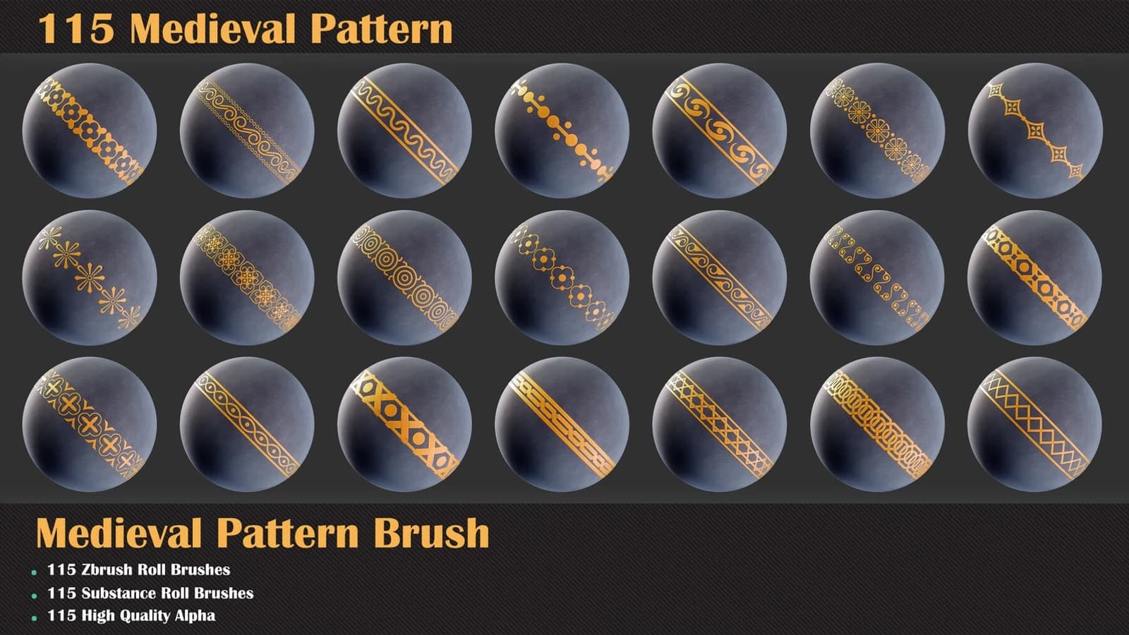 115 Medieval Pattern Brush — preview 7