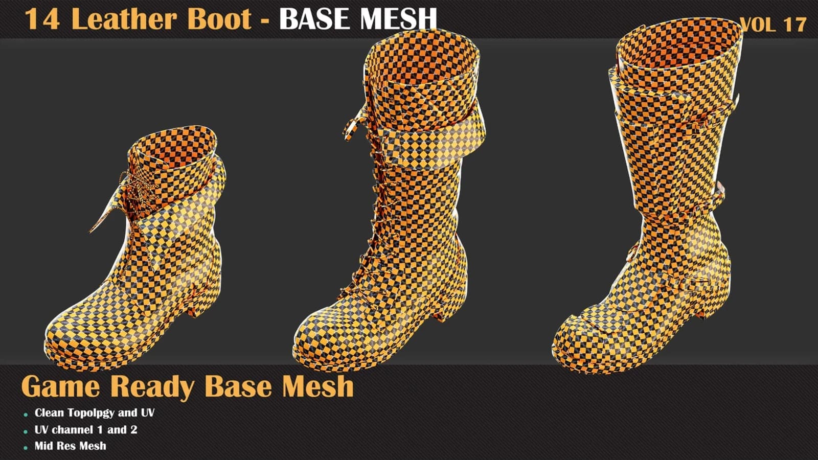 14 Leather Boot Base Mesh — VOL 17 — preview 2