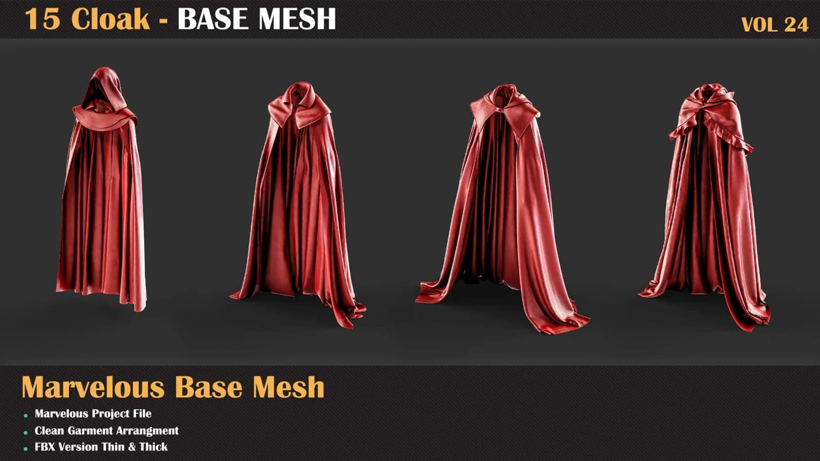 15 Cloak Base Mesh — VOL 24 — preview 3