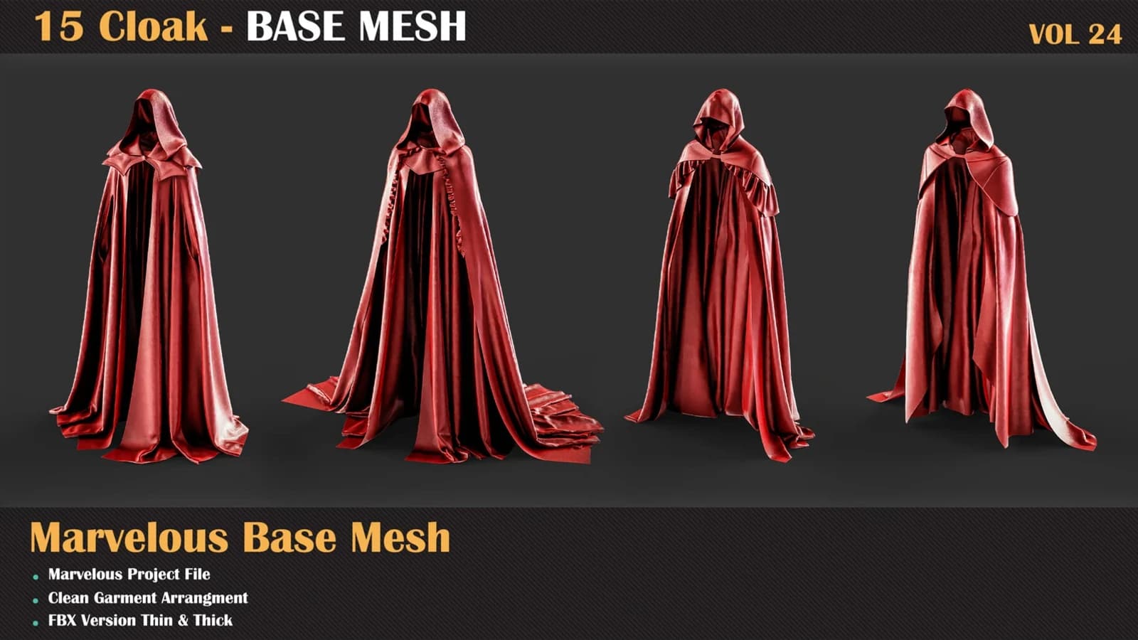 15 Cloak Base Mesh — VOL 24 — preview 4