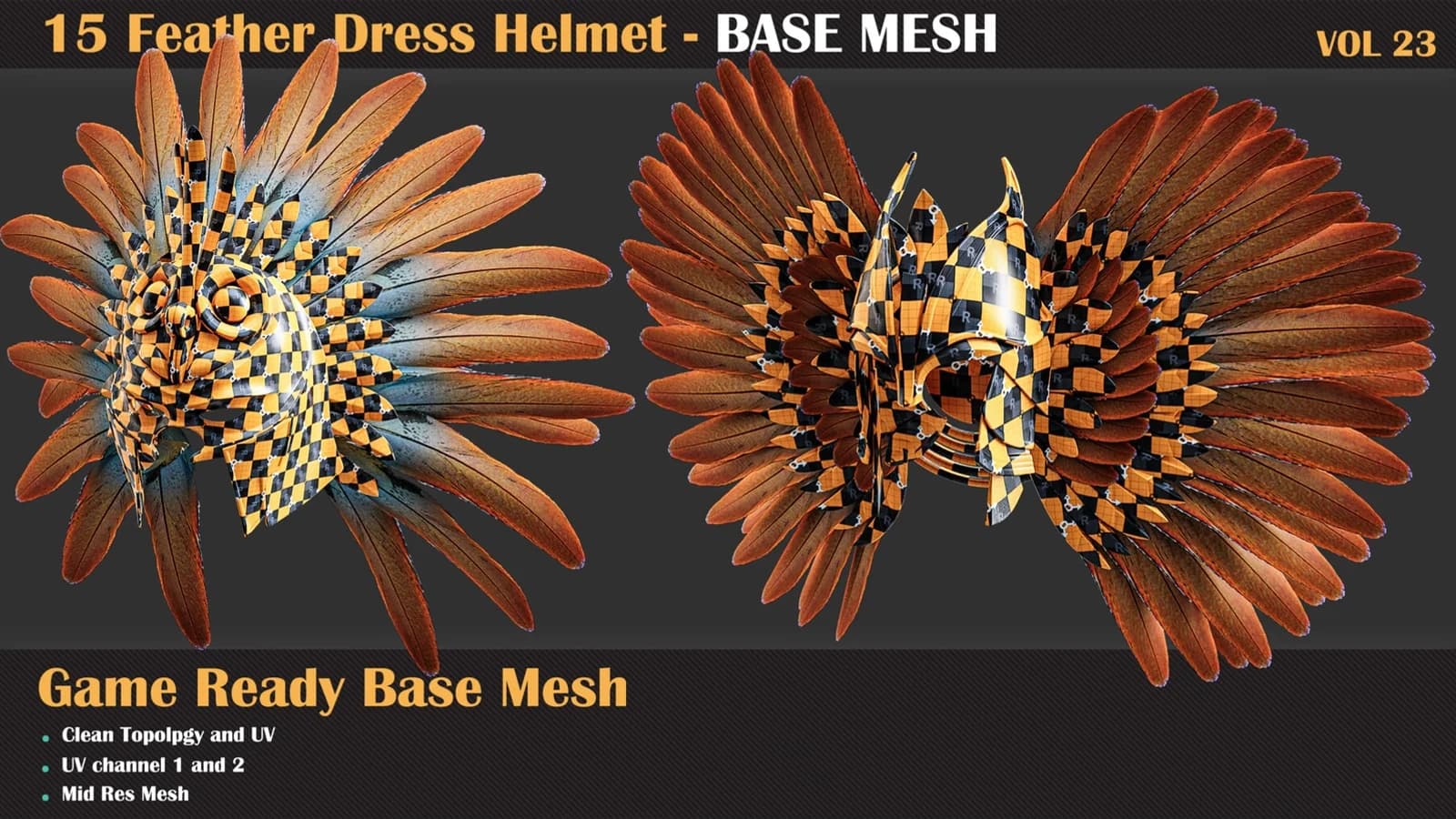 15 Feather Dress Helmet Base Mesh — VOL 23 — preview 2
