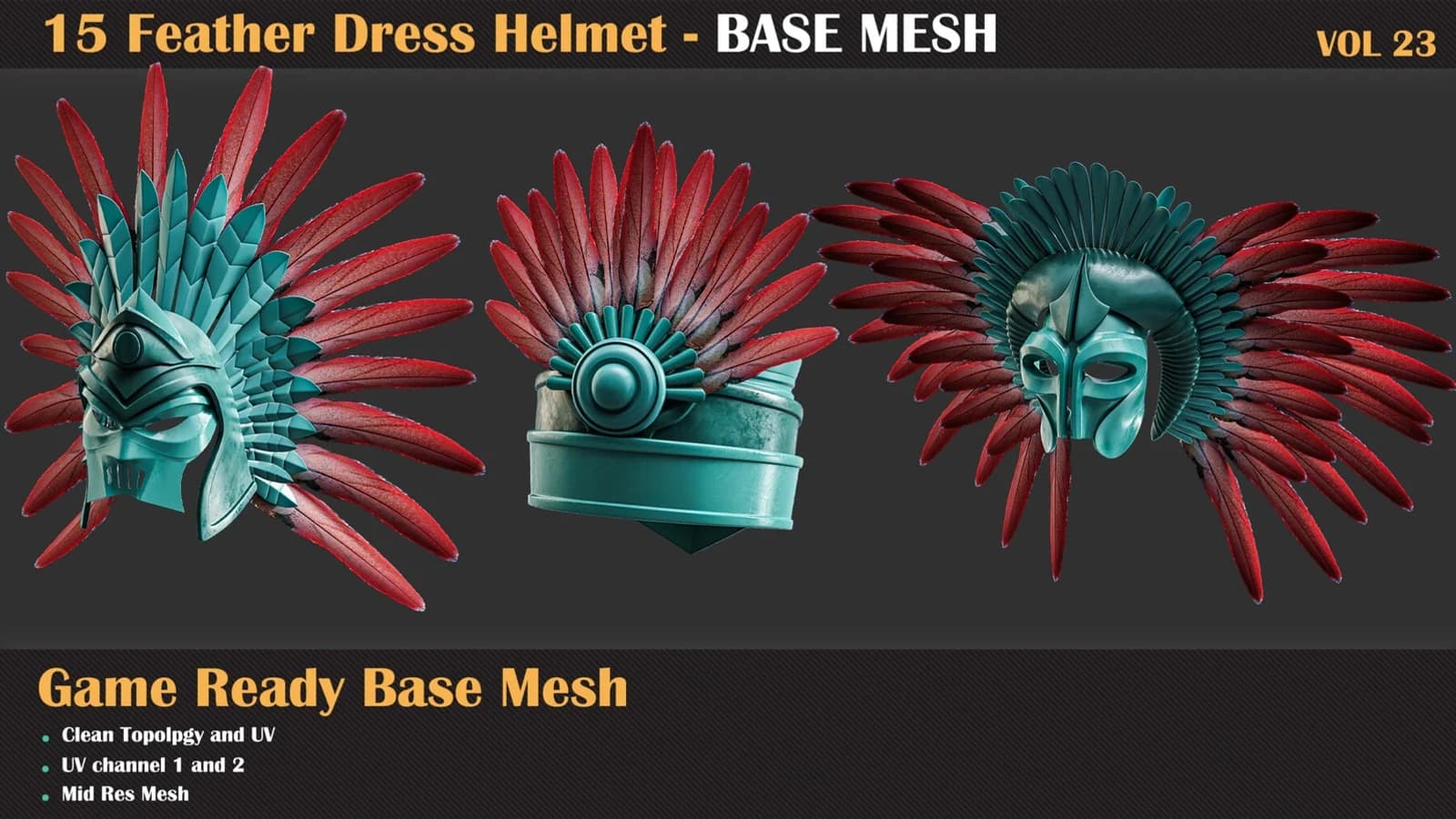 15 Feather Dress Helmet Base Mesh — VOL 23 — preview 5