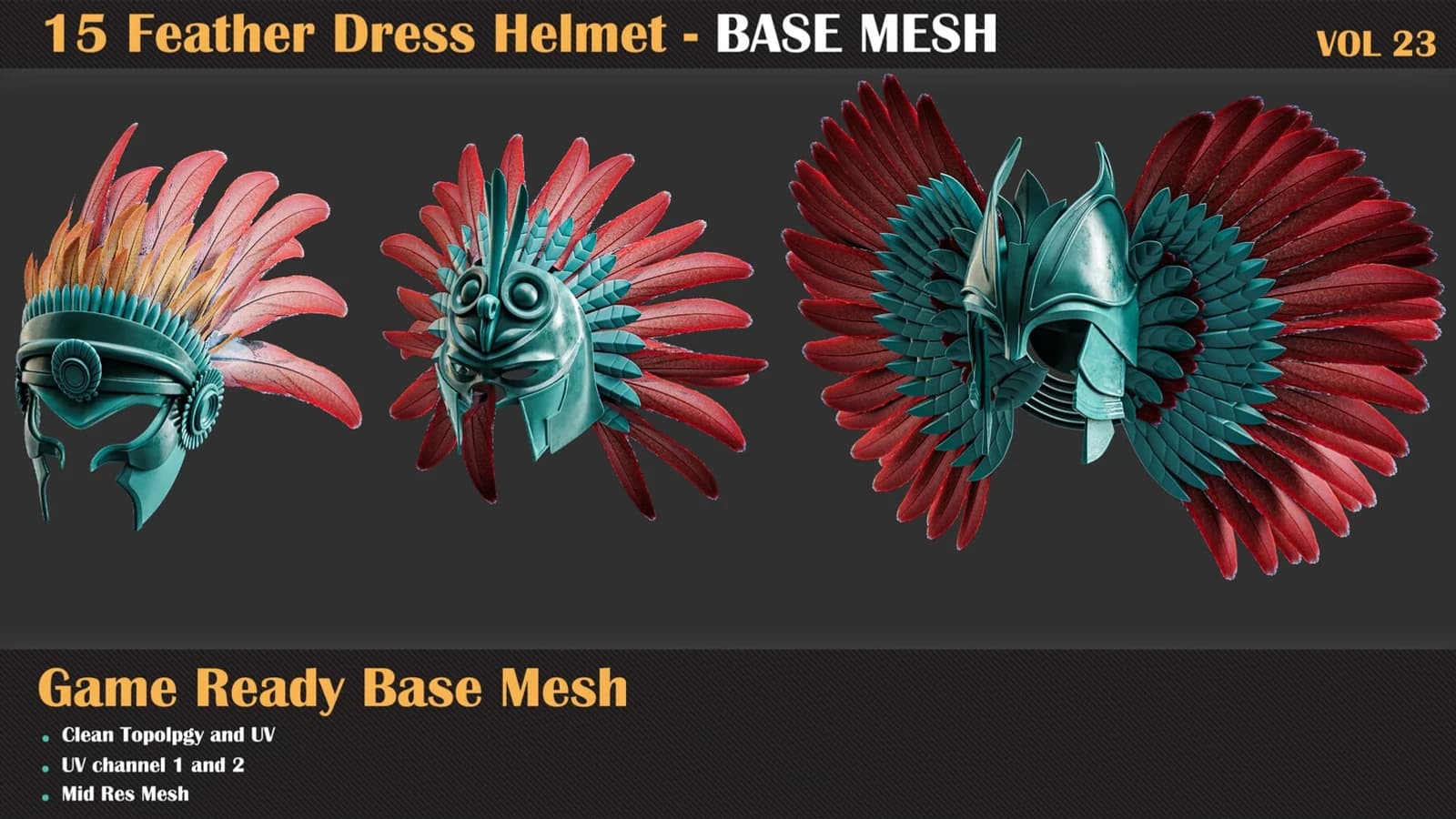 15 Feather Dress Helmet Base Mesh — VOL 23 — preview 7