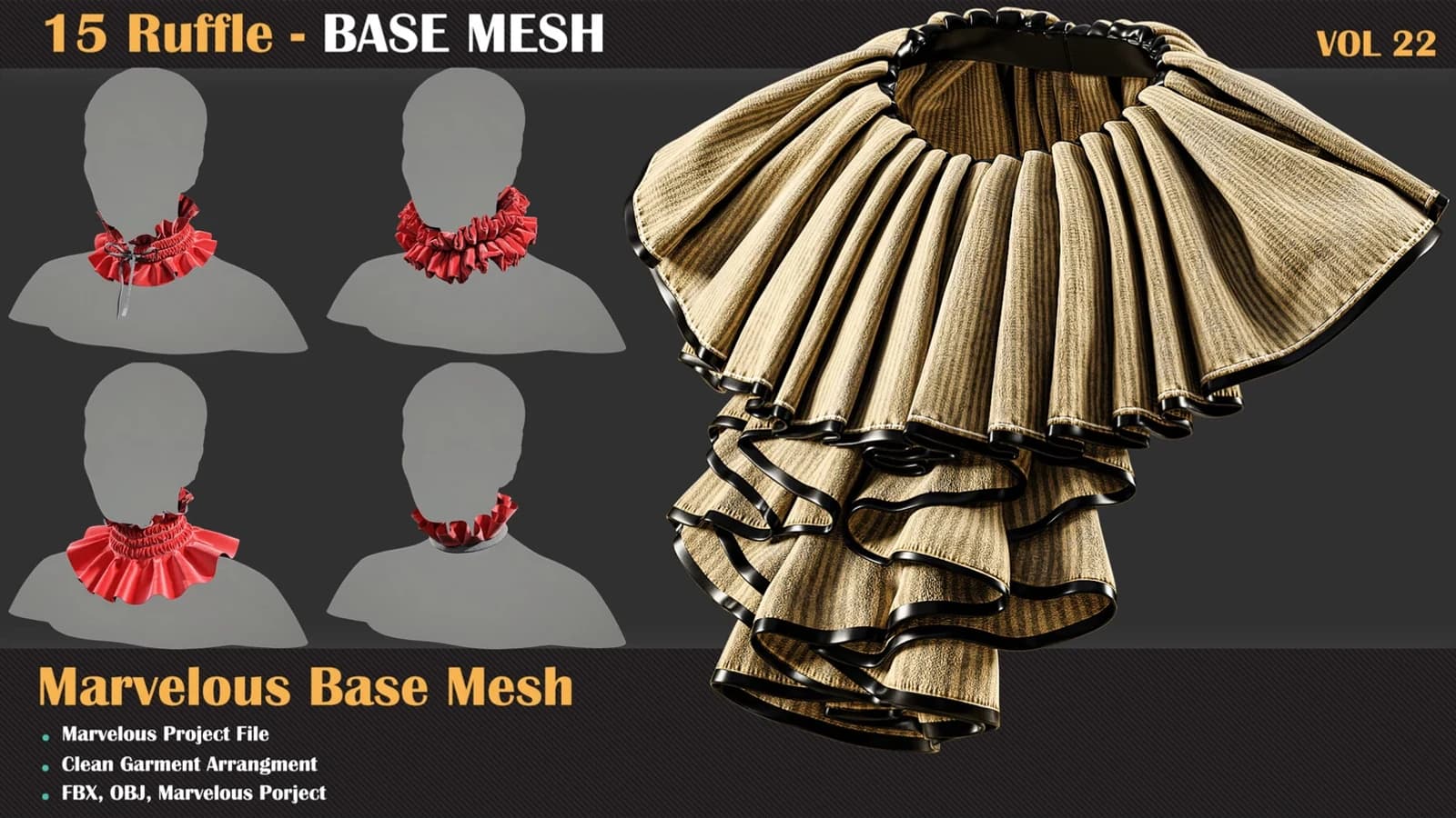 15 Ruffle Base Mesh — VOL 22