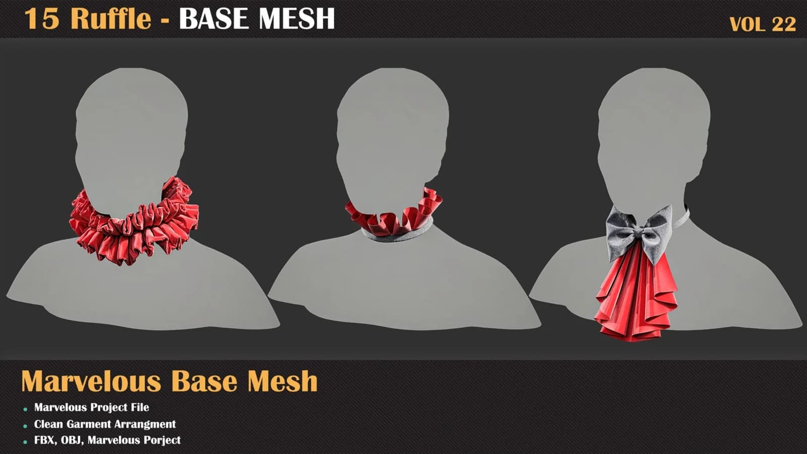 15 Ruffle Base Mesh — VOL 22 — preview 3