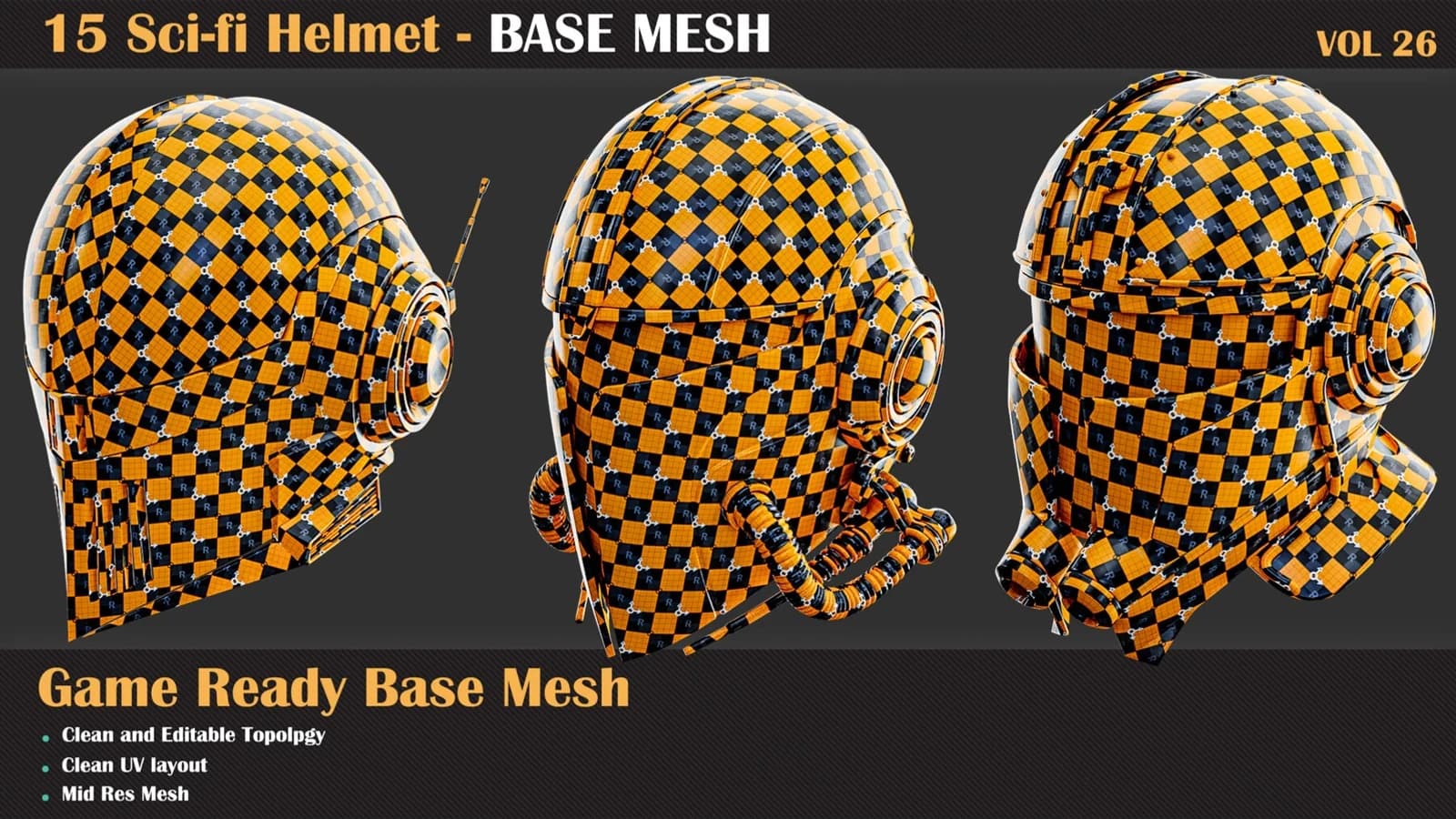15 Sci-Fi Helmet Base Mesh — VOL 26 — preview 2
