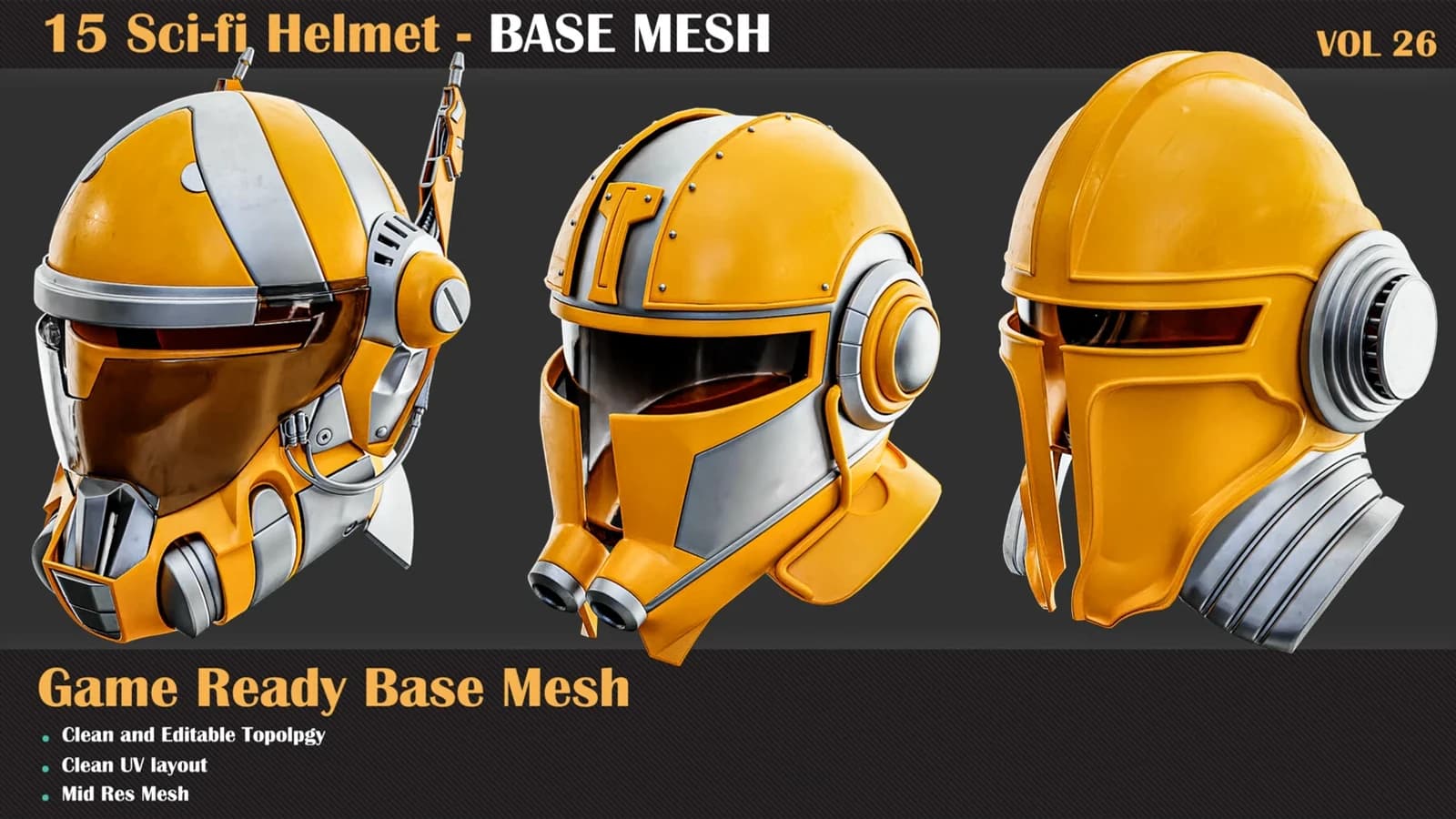 15 Sci-Fi Helmet Base Mesh — VOL 26 — preview 7