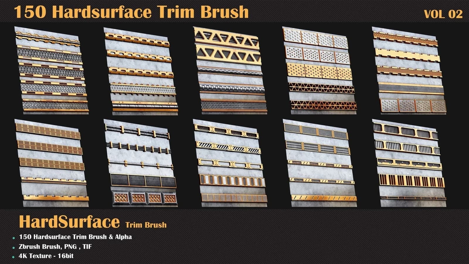150 HardSurface Trim Brush — VOL 02 — preview 3