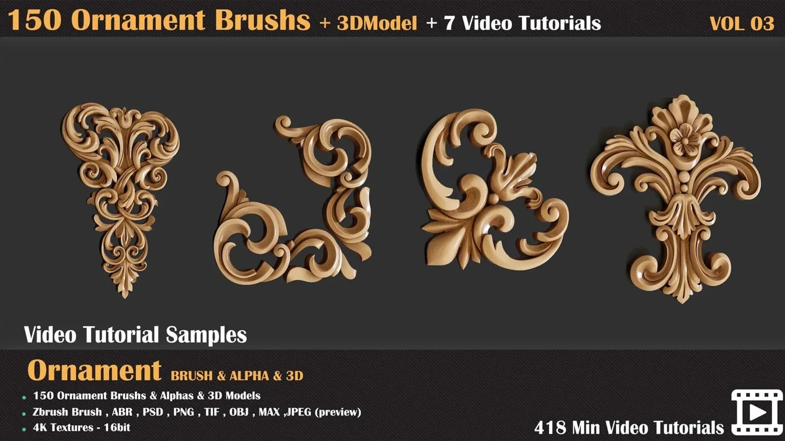 150 Ornament Brush and 3D Models + 7 Video Tutorials — VOL 05 — preview 2