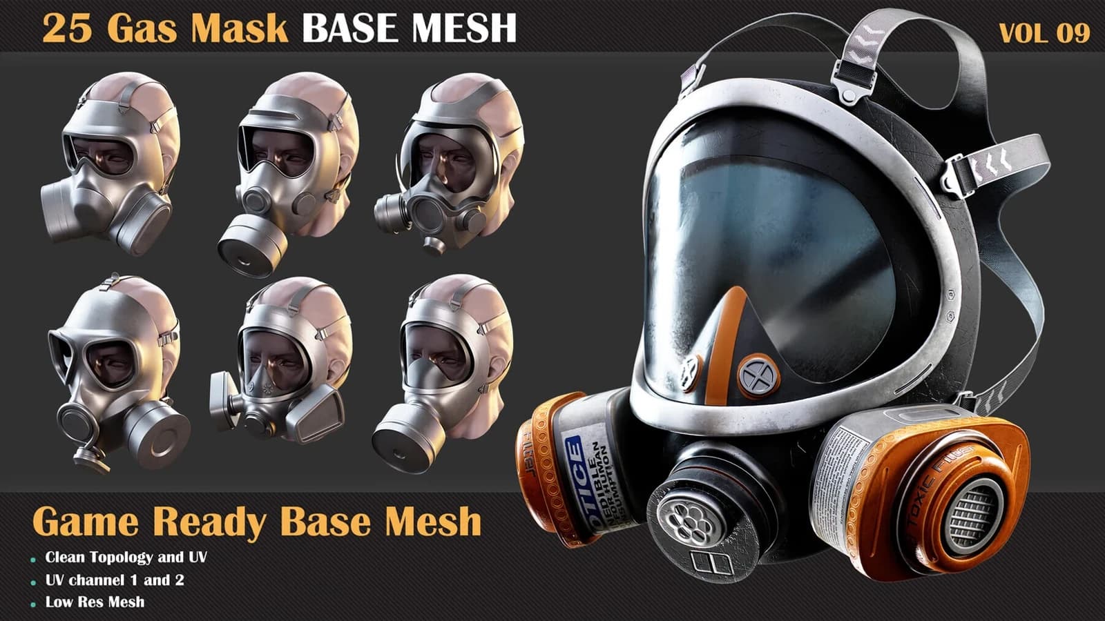 157 Mask & Helmet Base Mesh Bundle — preview 7