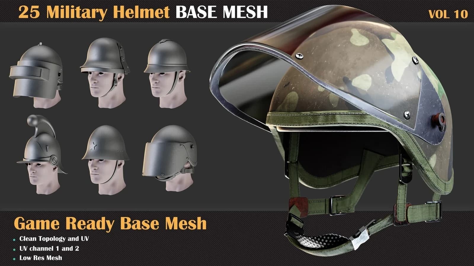 157 Mask & Helmet Base Mesh Bundle — preview 8