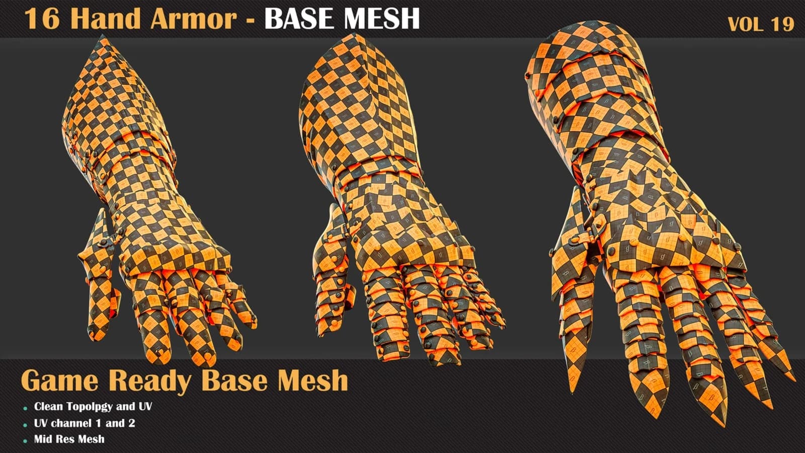16 Hand Armor Base Mesh — VOL 19 — preview 2