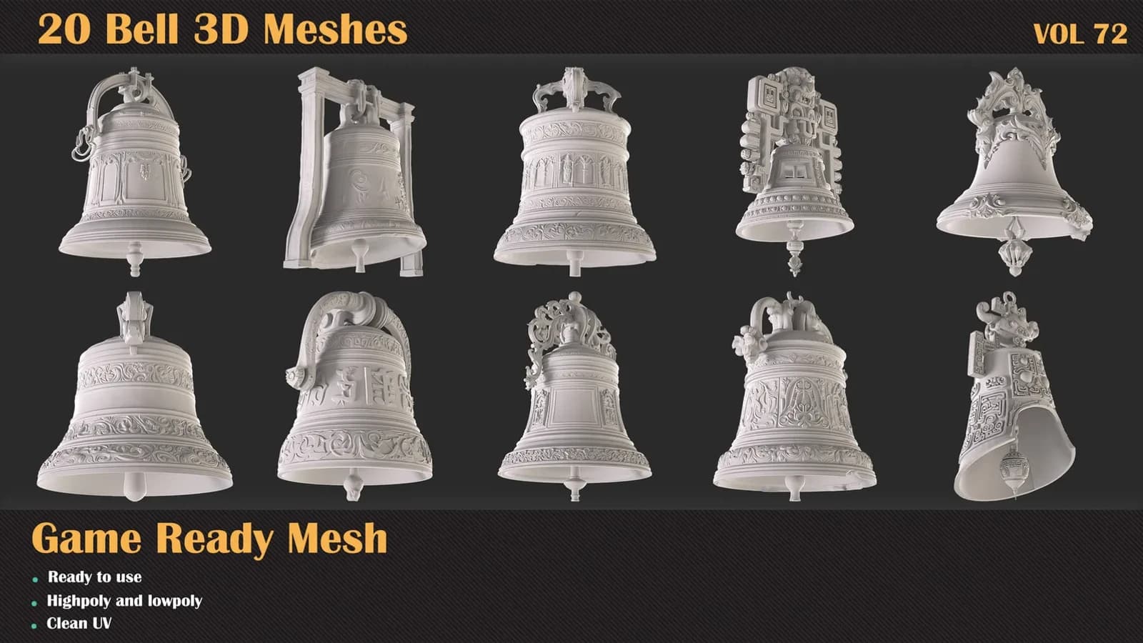20 Bell 3D Meshes — VOL 72 — preview 5