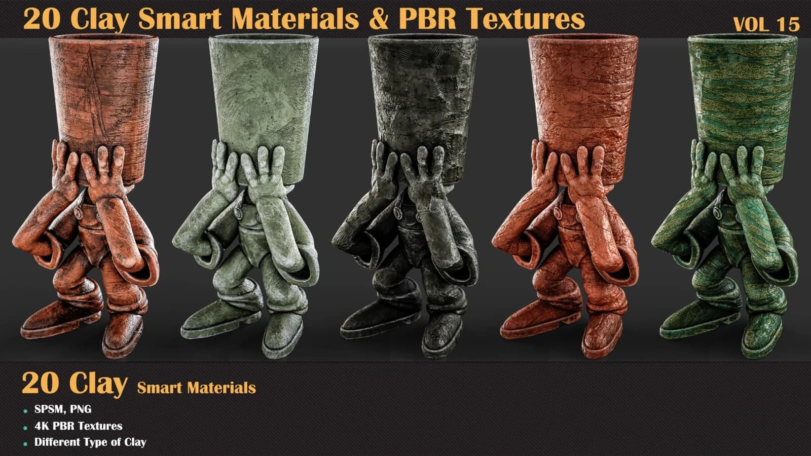 20 Clay Smart Materials & PBR Textures — VOL 15 — preview 3