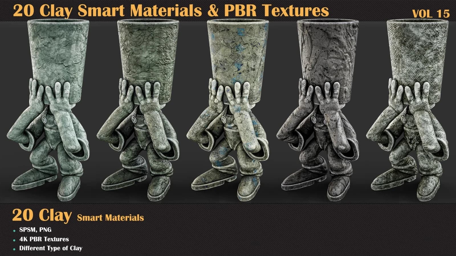 20 Clay Smart Materials & PBR Textures — VOL 15 — preview 5