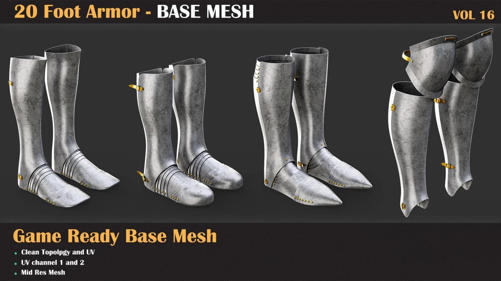 20 Foot Armor Base Mesh — VOL 16 — preview 3