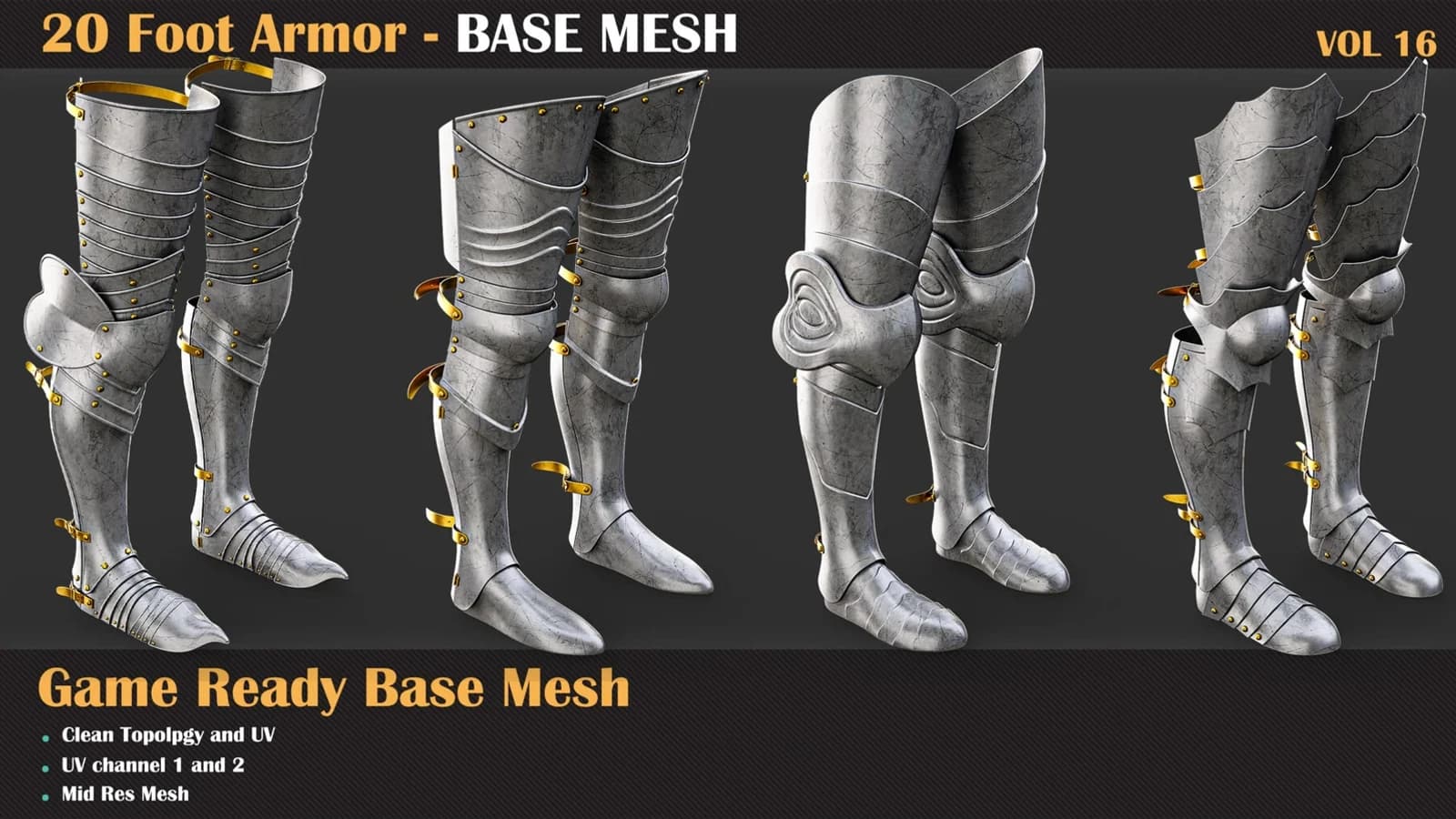 20 Foot Armor Base Mesh — VOL 16 — preview 6