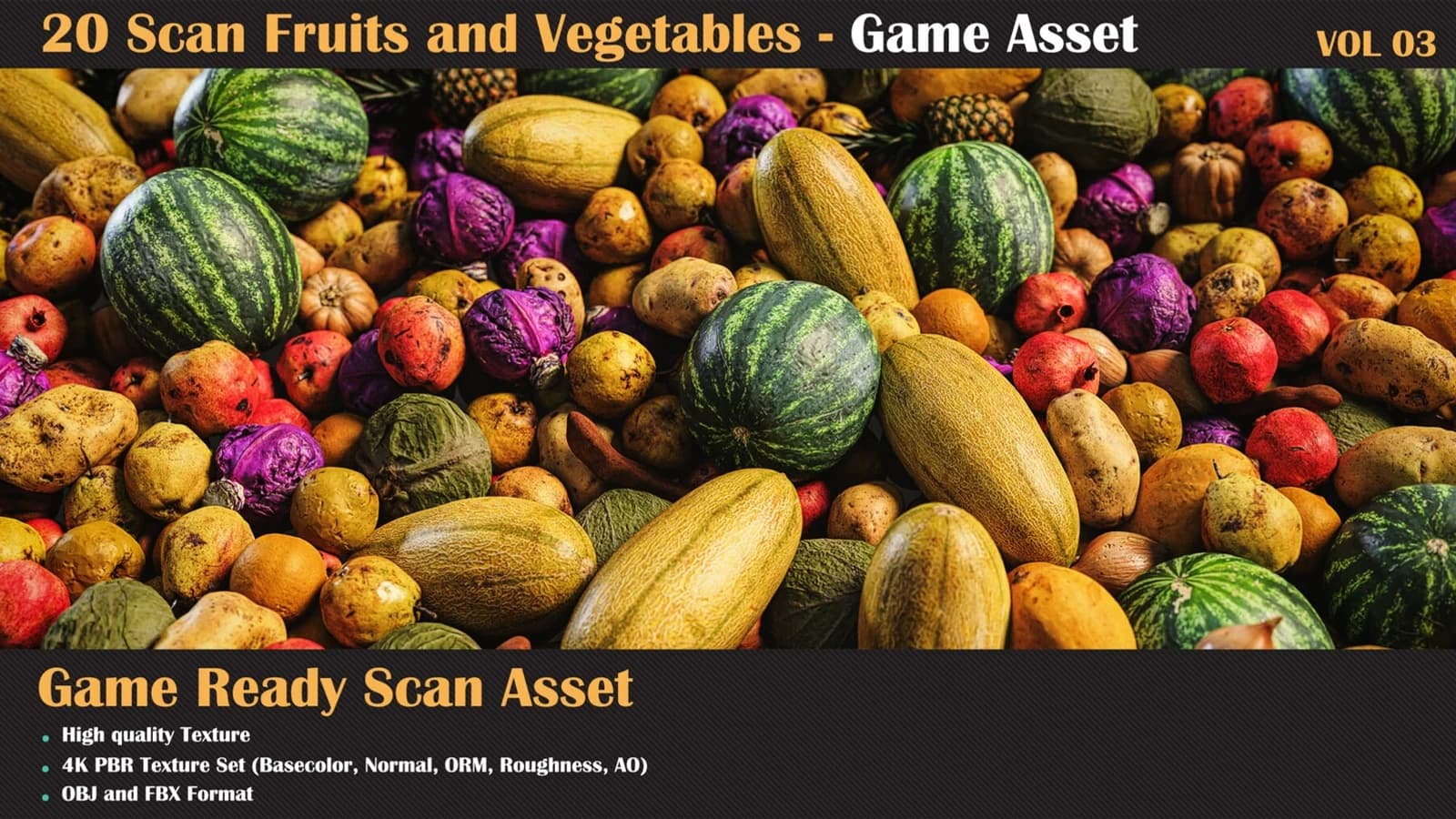 20 Fruit and Vegetation Scan Model — VOL 03 — preview 2