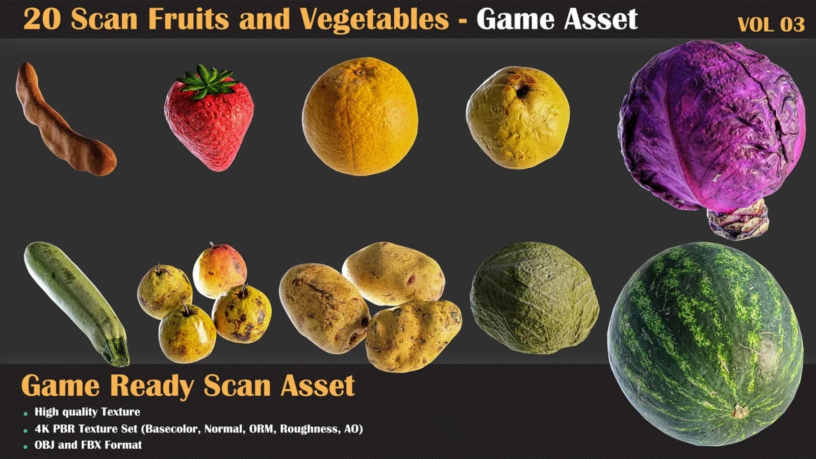 20 Fruit and Vegetation Scan Model — VOL 03 — preview 5