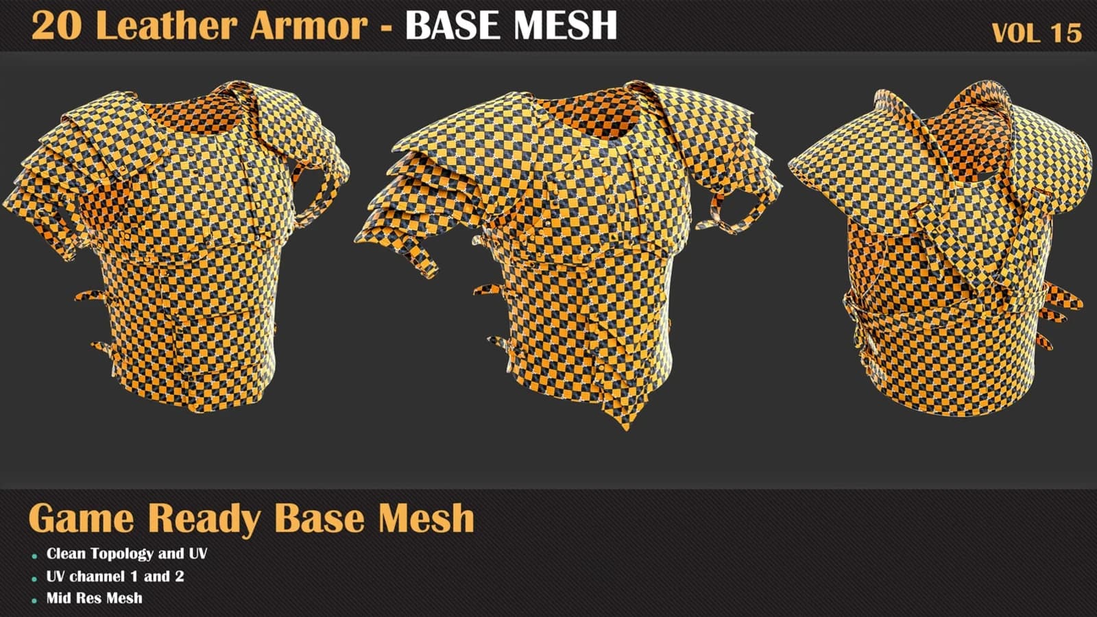 20 Leather Armor Base Mesh — VOL 15 — preview 2