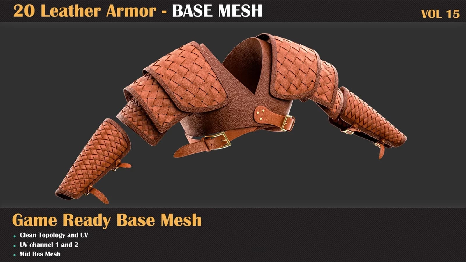 20 Leather Armor Base Mesh — VOL 15 — preview 3
