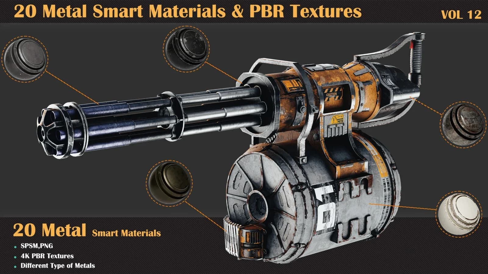 20 Metal Smart Materials & PBR Textures — VOL 12