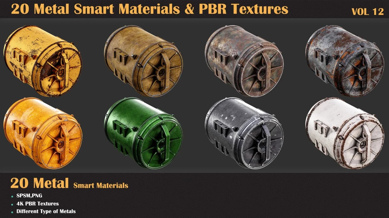 20 Metal Smart Materials & PBR Textures — VOL 12 — preview 4