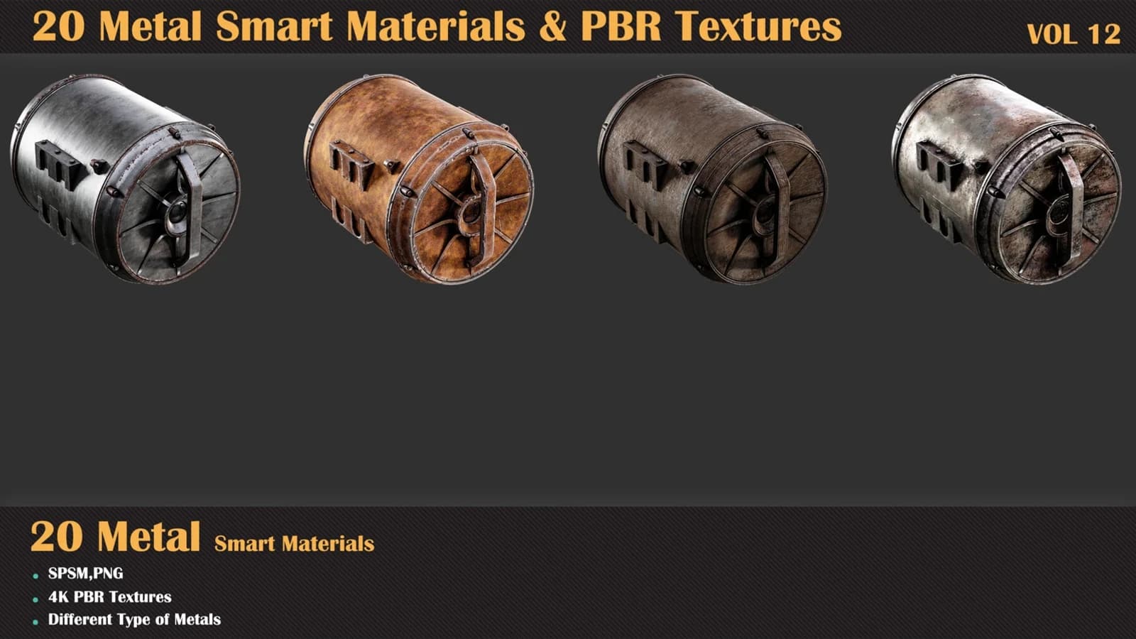 20 Metal Smart Materials & PBR Textures — VOL 12 — preview 5