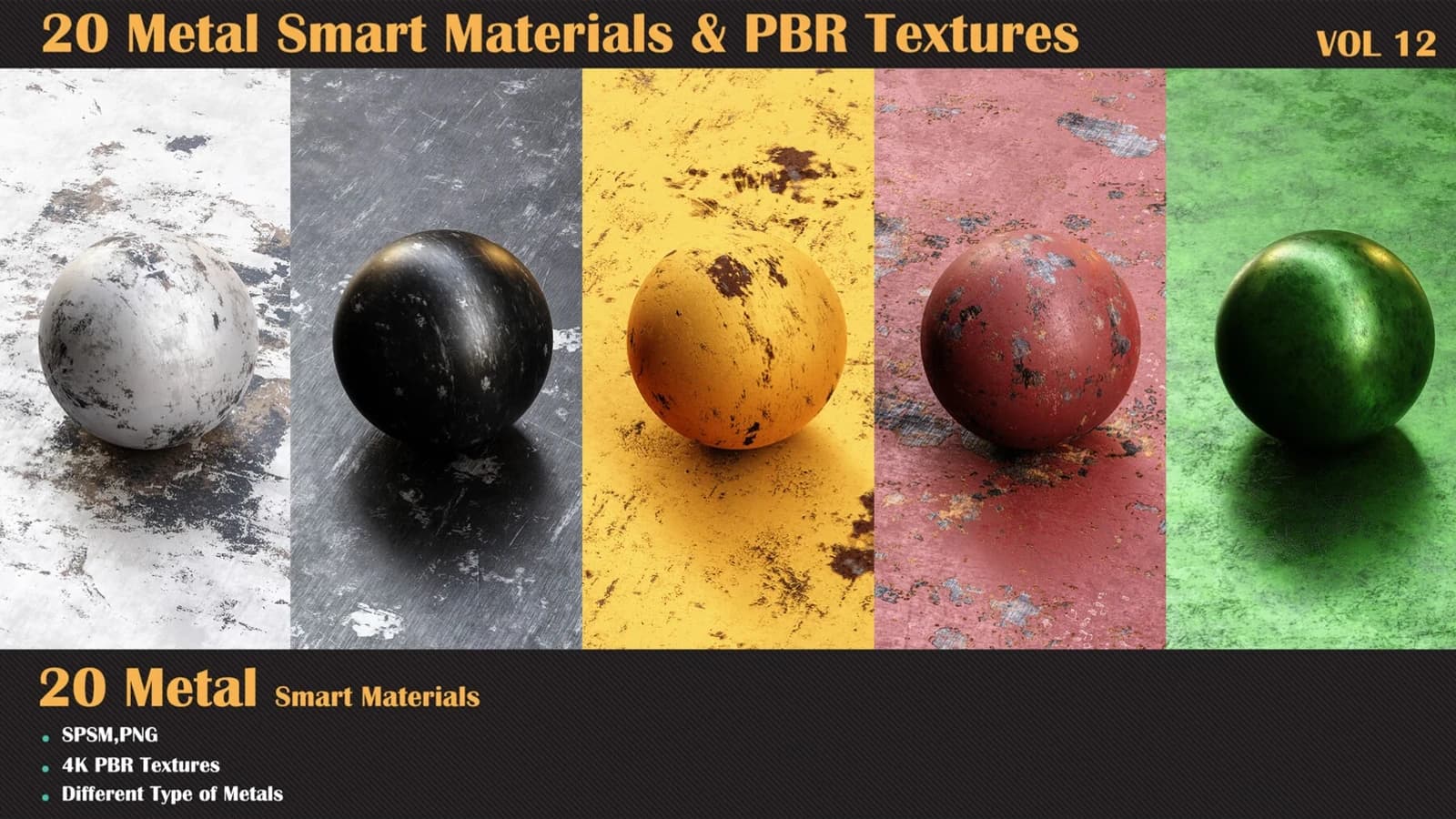 20 Metal Smart Materials & PBR Textures — VOL 12 — preview 6