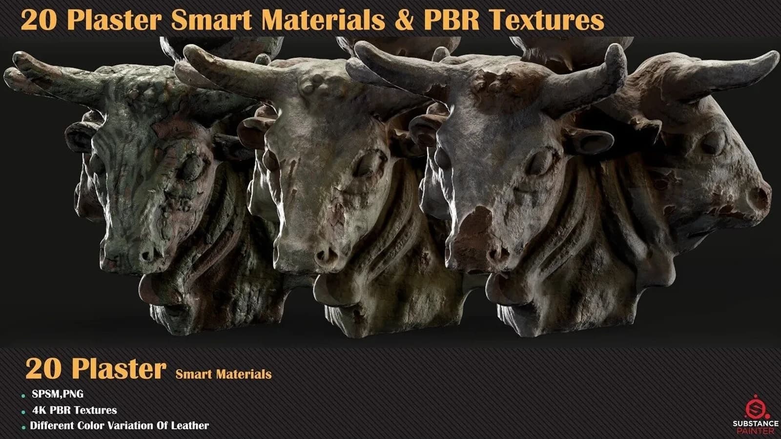 20 Plaster Smart Materials + PBR Textures — VOL 05 — preview 2