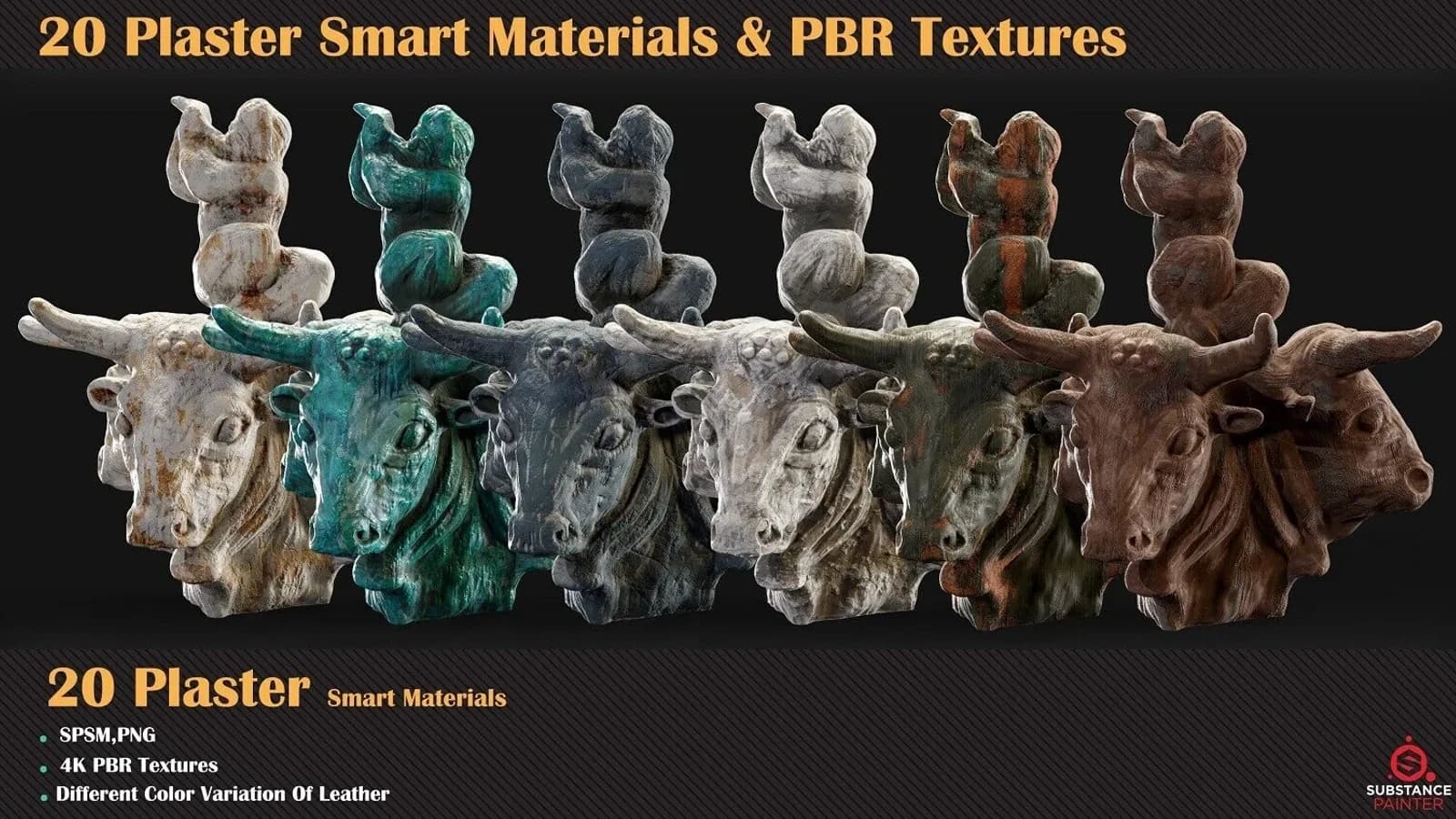 20 Plaster Smart Materials + PBR Textures — VOL 05 — preview 3