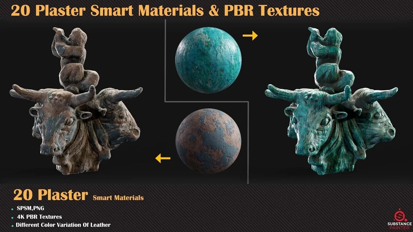 20 Plaster Smart Materials + PBR Textures — VOL 05 — preview 5