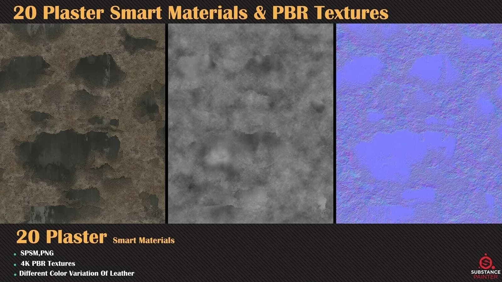 20 Plaster Smart Materials + PBR Textures — VOL 05 — preview 6