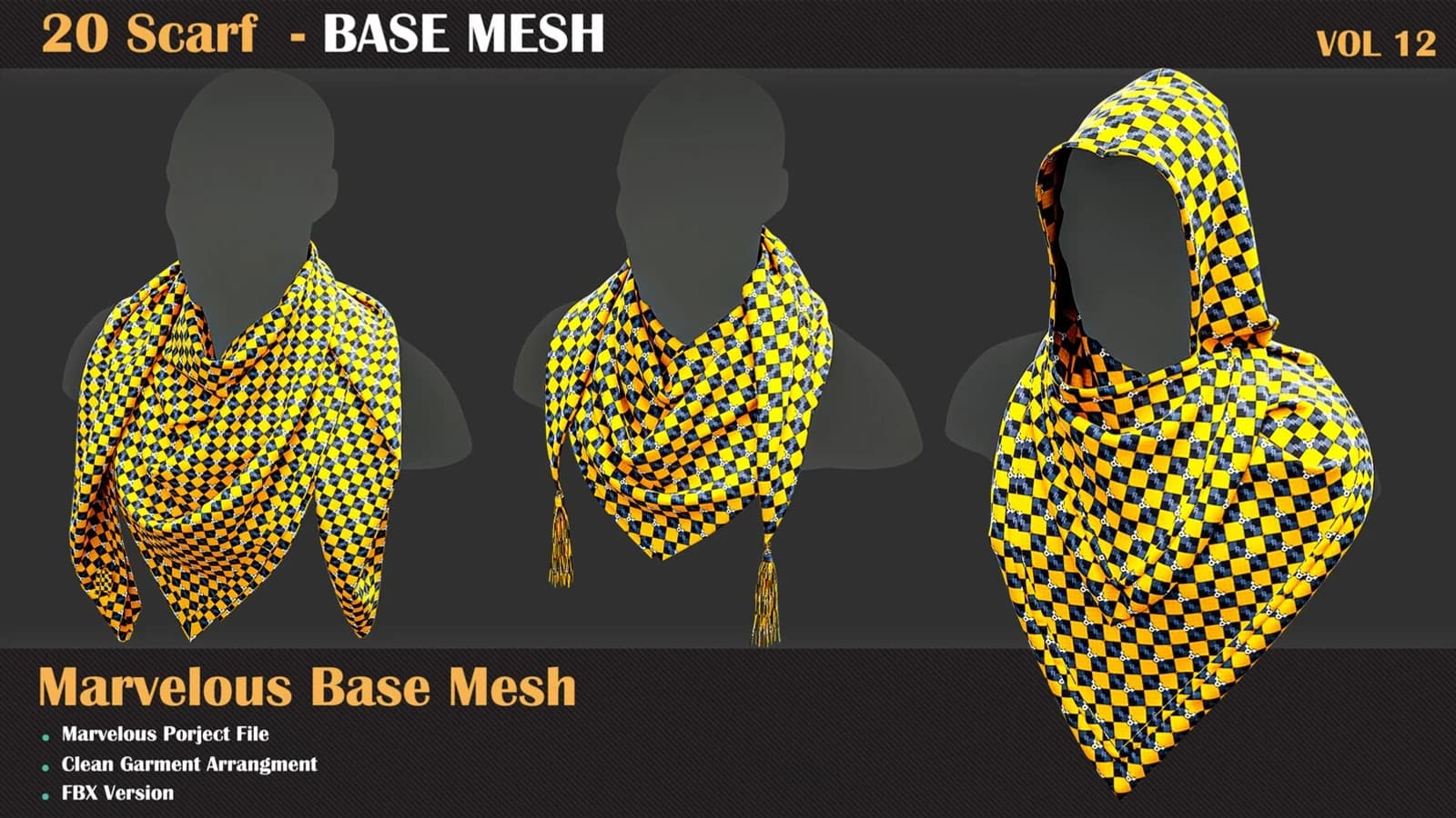 20 Scarf Base Mesh — VOL 12 — preview 2