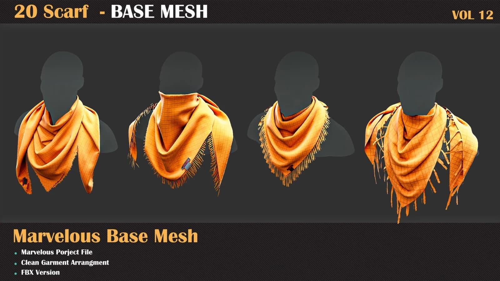 20 Scarf Base Mesh — VOL 12 — preview 4