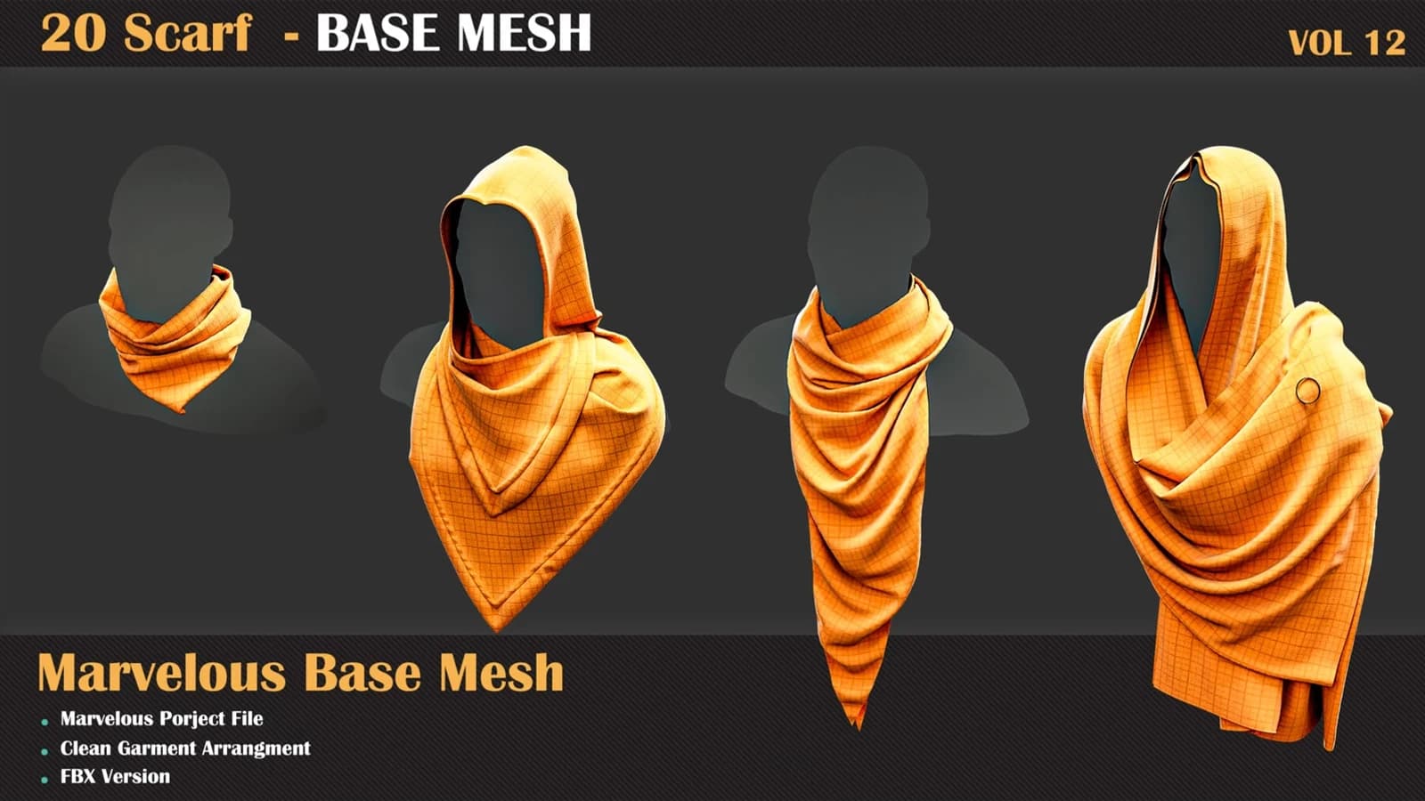 20 Scarf Base Mesh — VOL 12 — preview 5