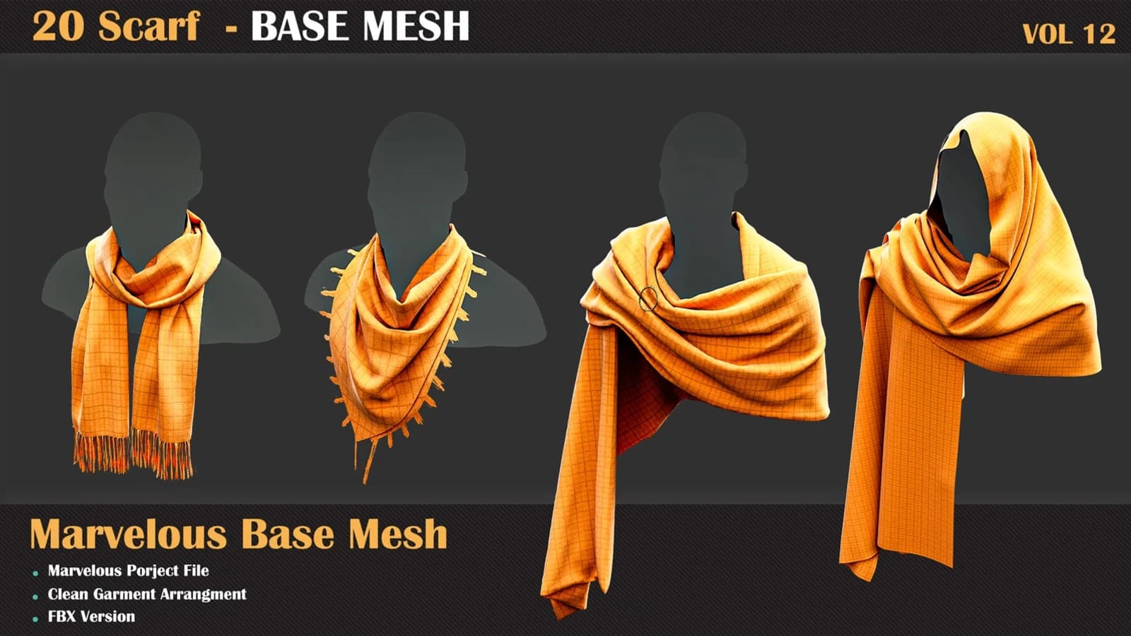 20 Scarf Base Mesh — VOL 12 — preview 6