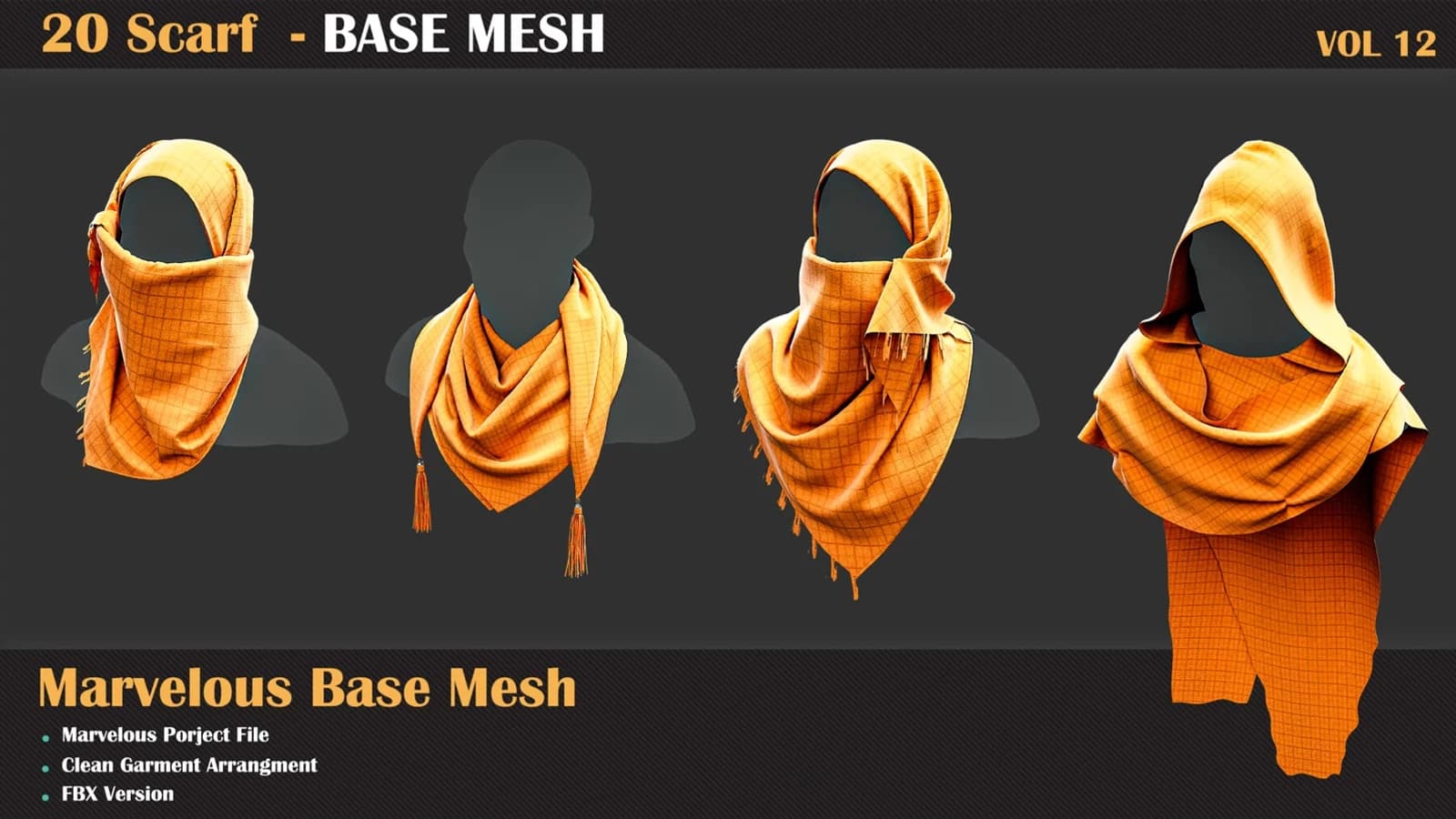 20 Scarf Base Mesh — VOL 12 — preview 7