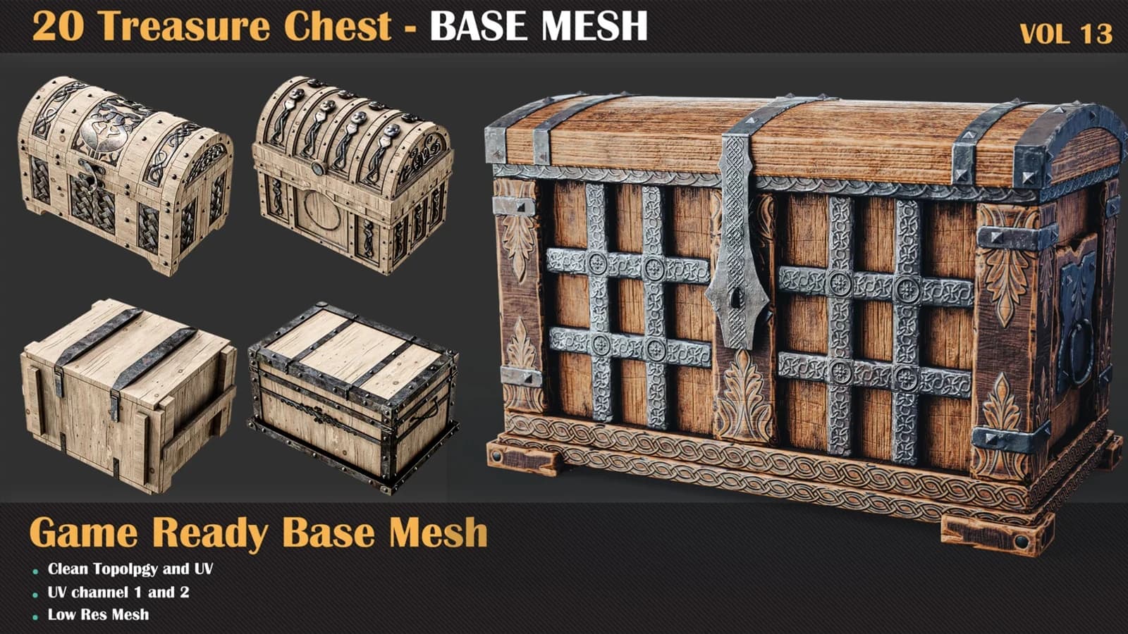 20 Treasure Chest Base Mesh — VOL 13