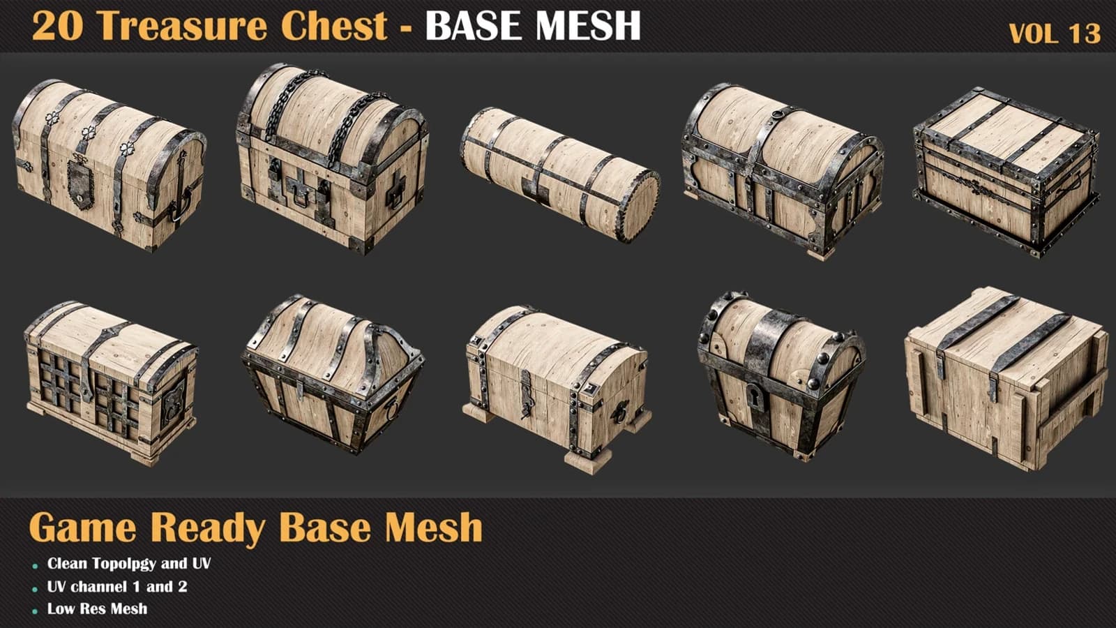 20 Treasure Chest Base Mesh — VOL 13 — preview 4