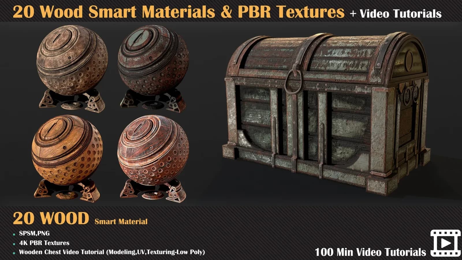 20 Wood Smart Materials & PBR Textures + Video Tutorials — VOL 02